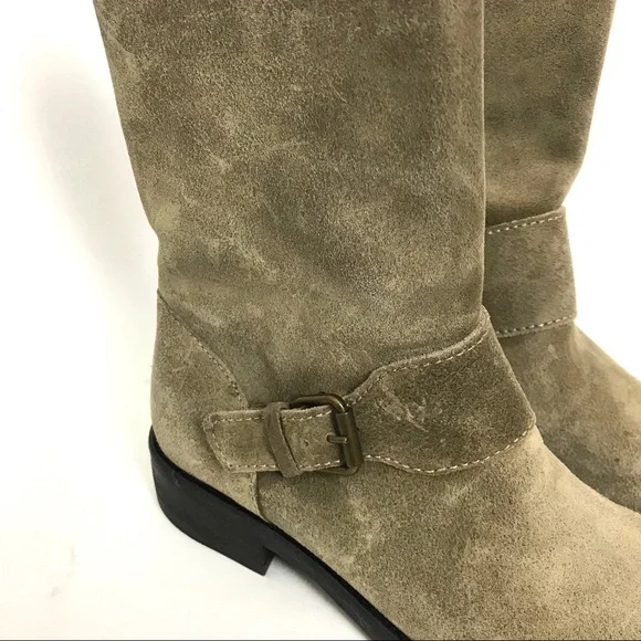 J.Crew Womens 5.5 Dixon Short Boots Suede Leather Beige Gray Buckle Detail 30485 - Picture 3 of 8